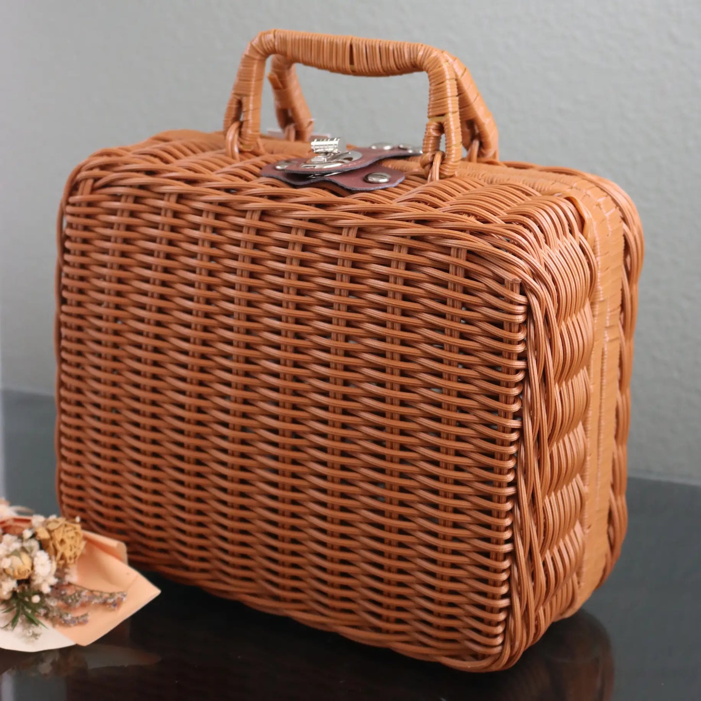 Handwoven Suitcase Gift Basket
