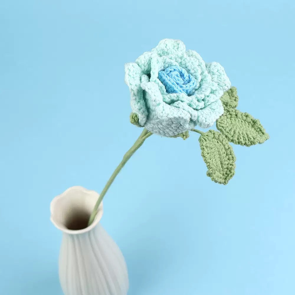Crochet Diamond Rose – Single Stem Flower