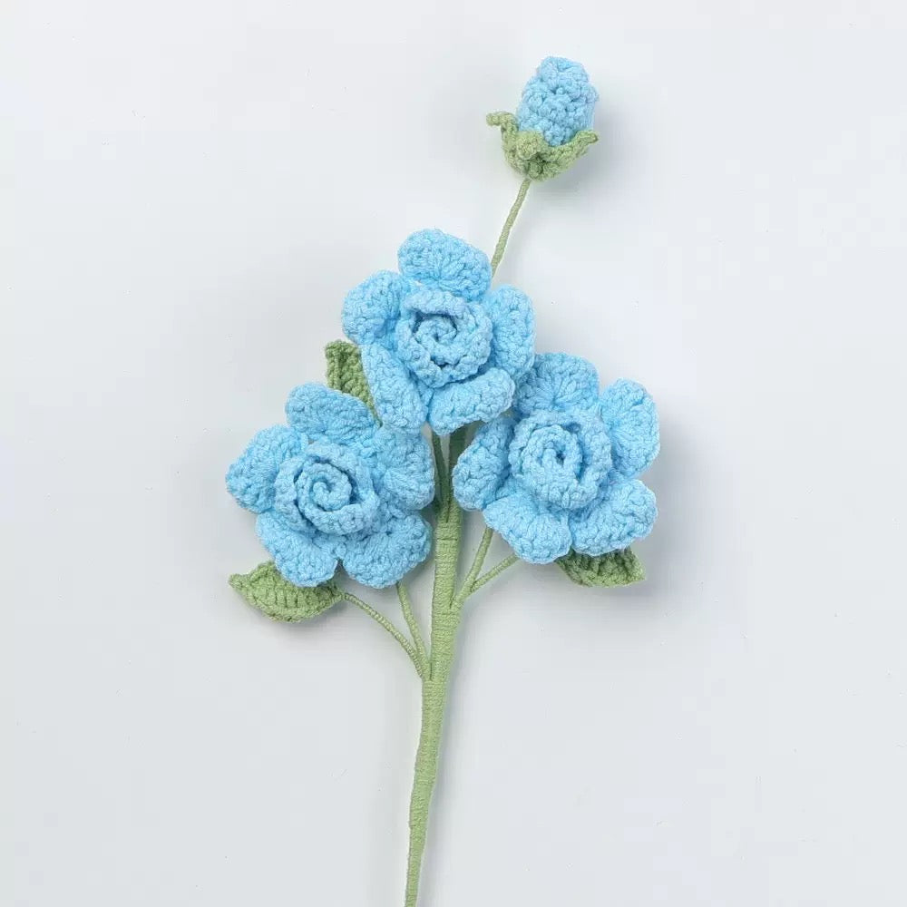 Crochet Spray Rose – Single Stem Flower