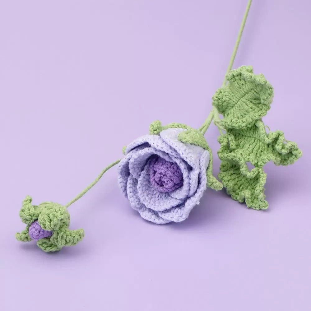 Crochet Multiflora Rose – Single Stem Flower