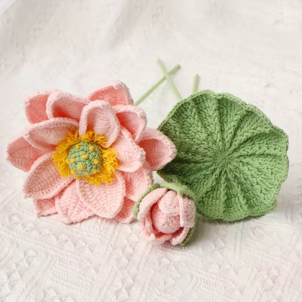 Crochet Lotus – Single Stem Flower
