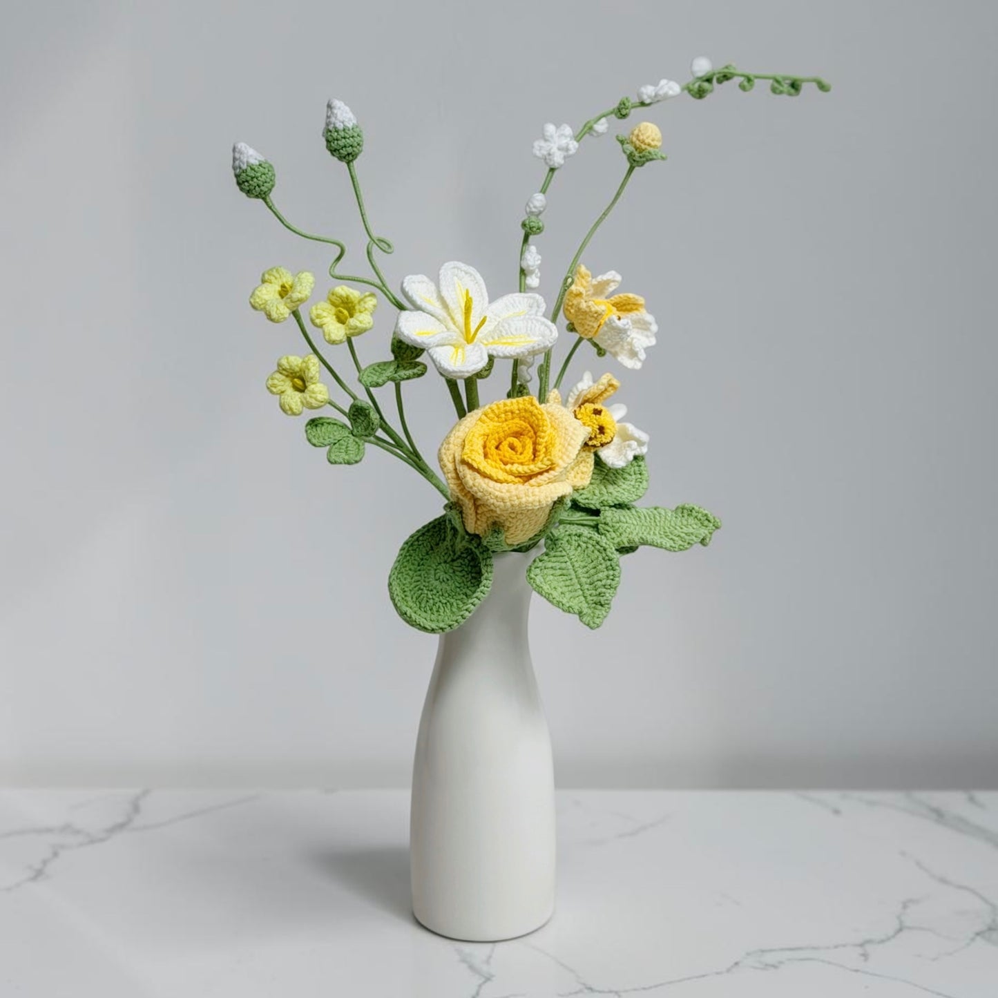 Crochet Bouquet Fresh Bloom Whisper (No Vase)
