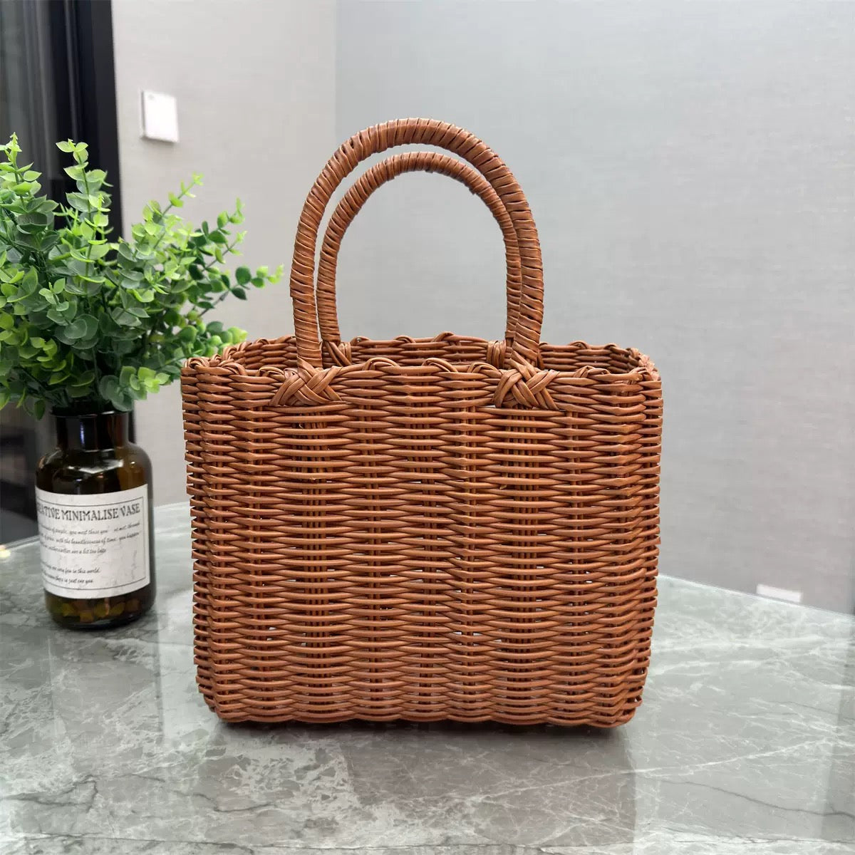 Woven Basket Tote 12.2 x 8.7 x 4.7 in – Gift Basket Bag