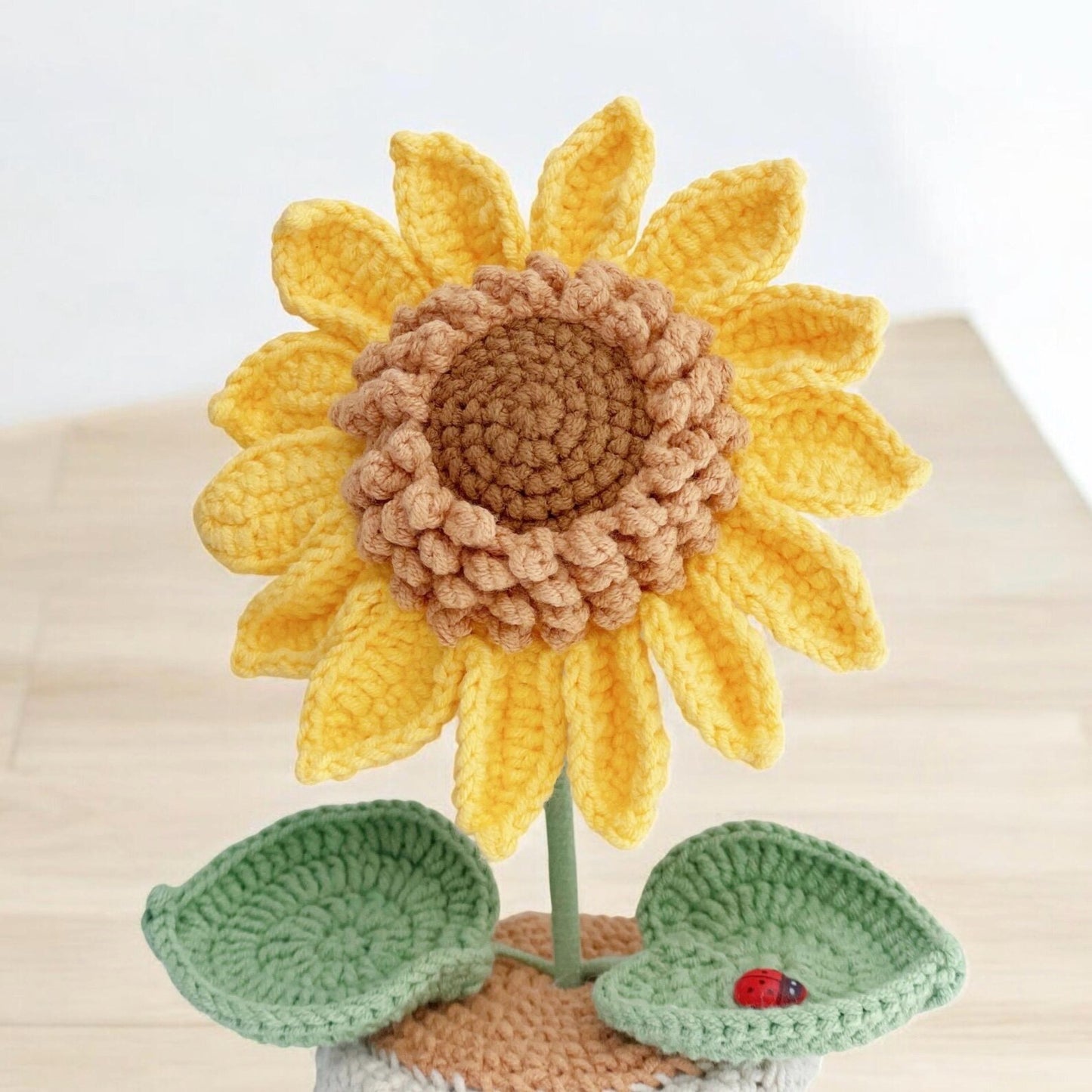 Crochet Sunflower in Pot – Handmade Gift Decor