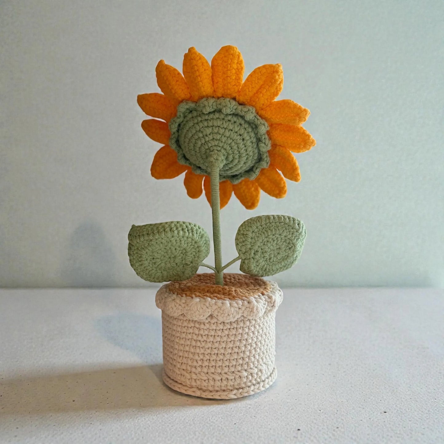 Crochet Sunflower in Pot – Handmade Gift Decor