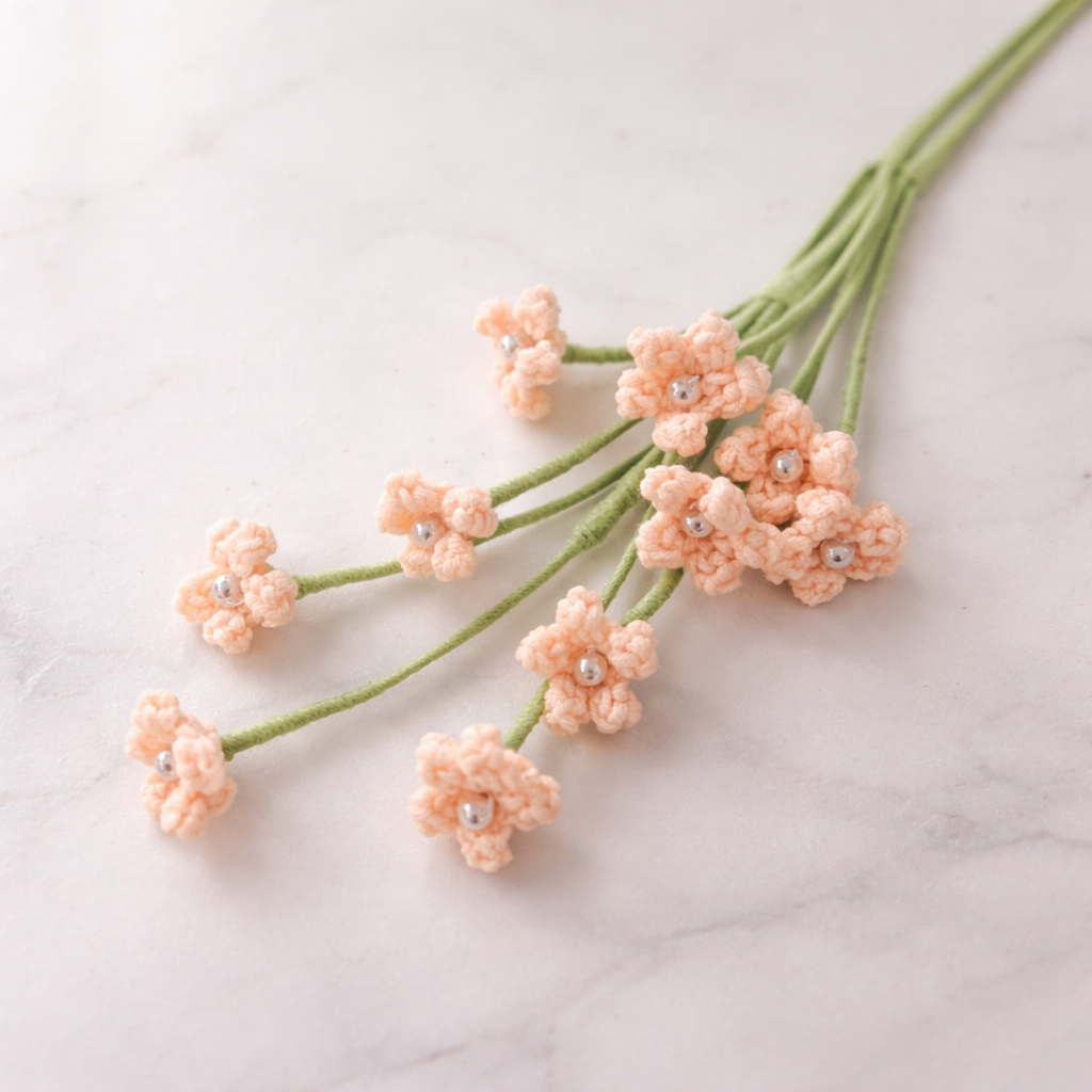 Crochet Baby’s Breath – Single Stem Flower