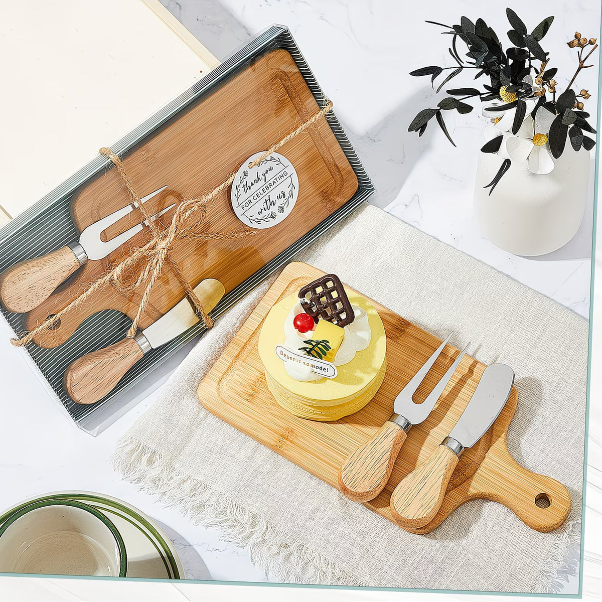Wooden Kitchen Utensil Set with Holder – Housewarming Gift