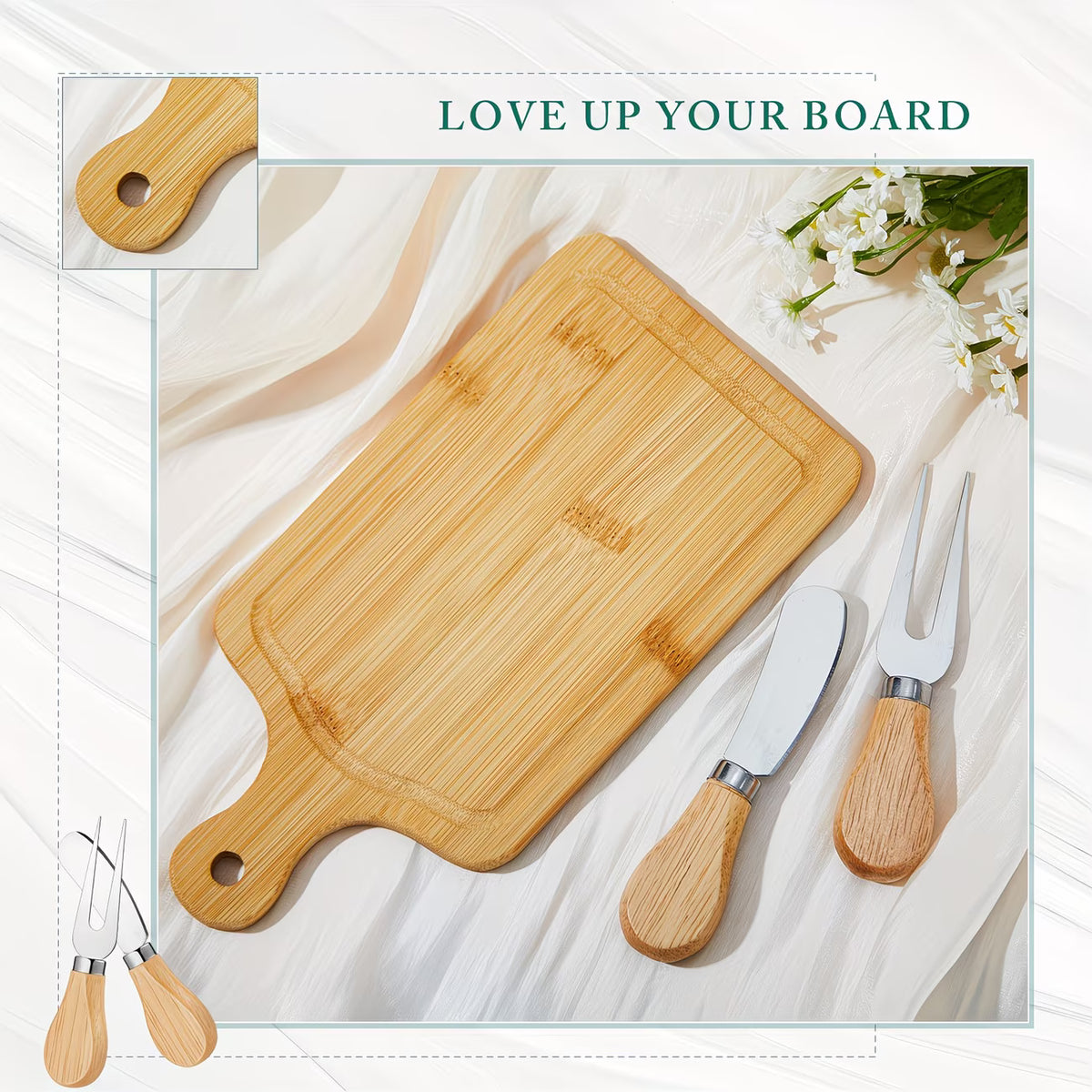 Wooden Kitchen Utensil Set with Holder – Housewarming Gift