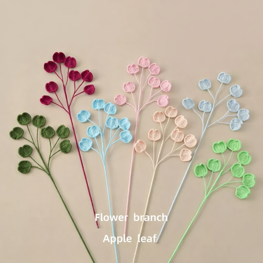 Crochet Apple Leaf – Single Stem Flower