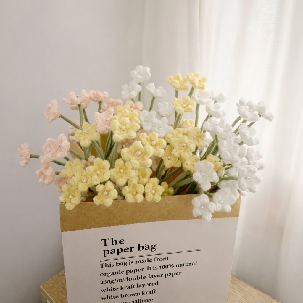 Crochet Baby’s Breath – Single Stem Flower