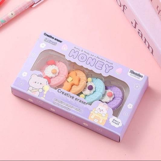 Cute Kawaii Eraser Set – Mini Dessert Erasers Gift Box for Kids