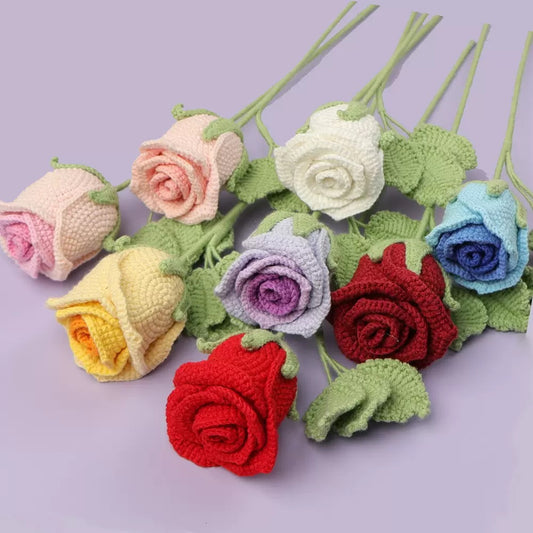 Crochet Rose – Single Stem Flower