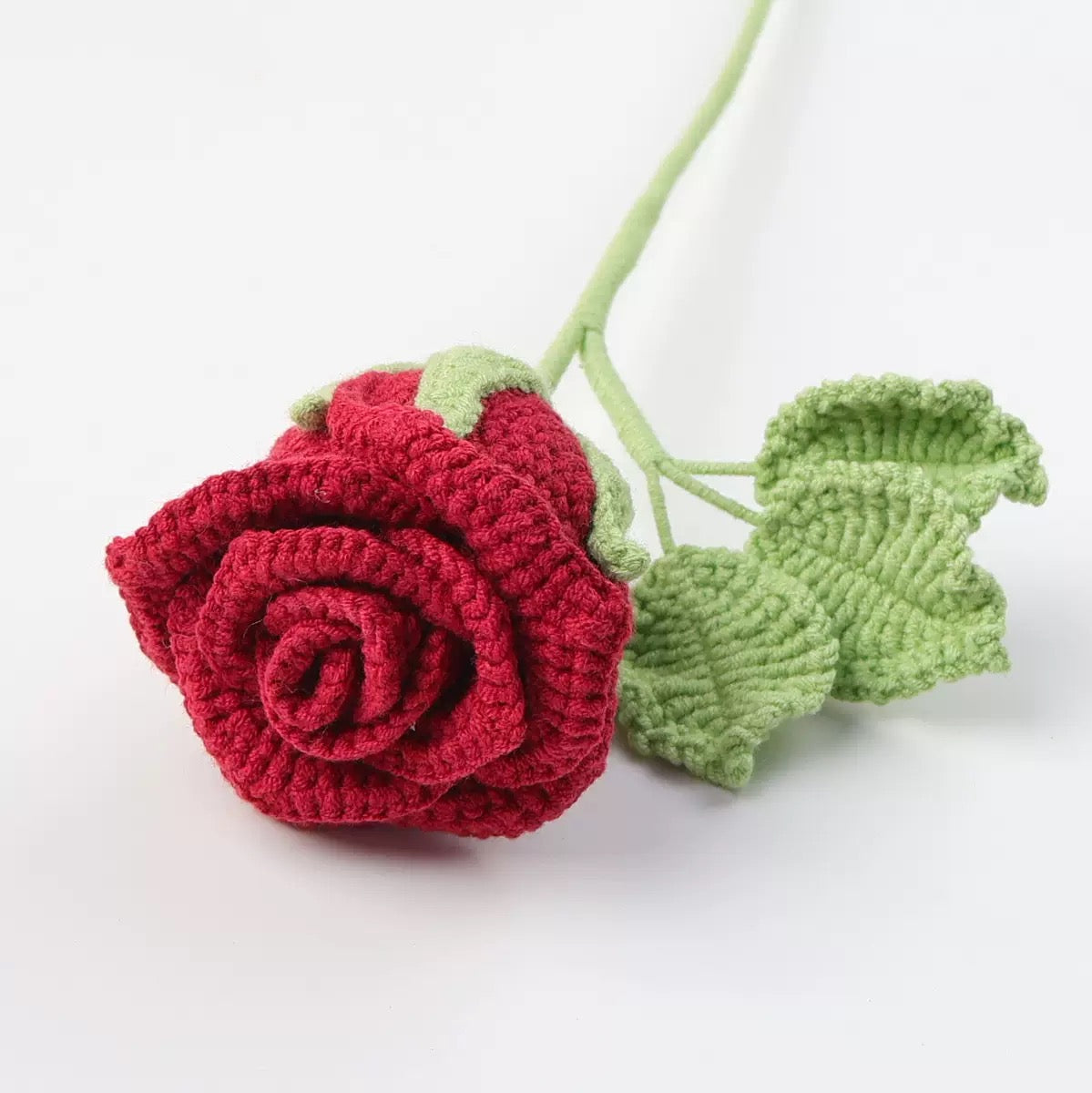 Crochet Rose – Single Stem Flower