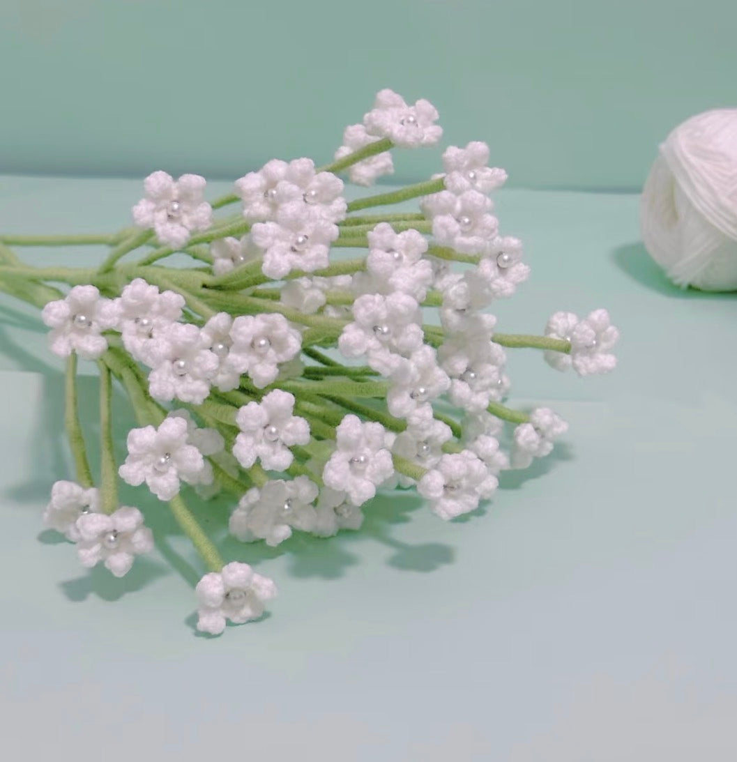 Crochet Baby’s Breath – Single Stem Flower
