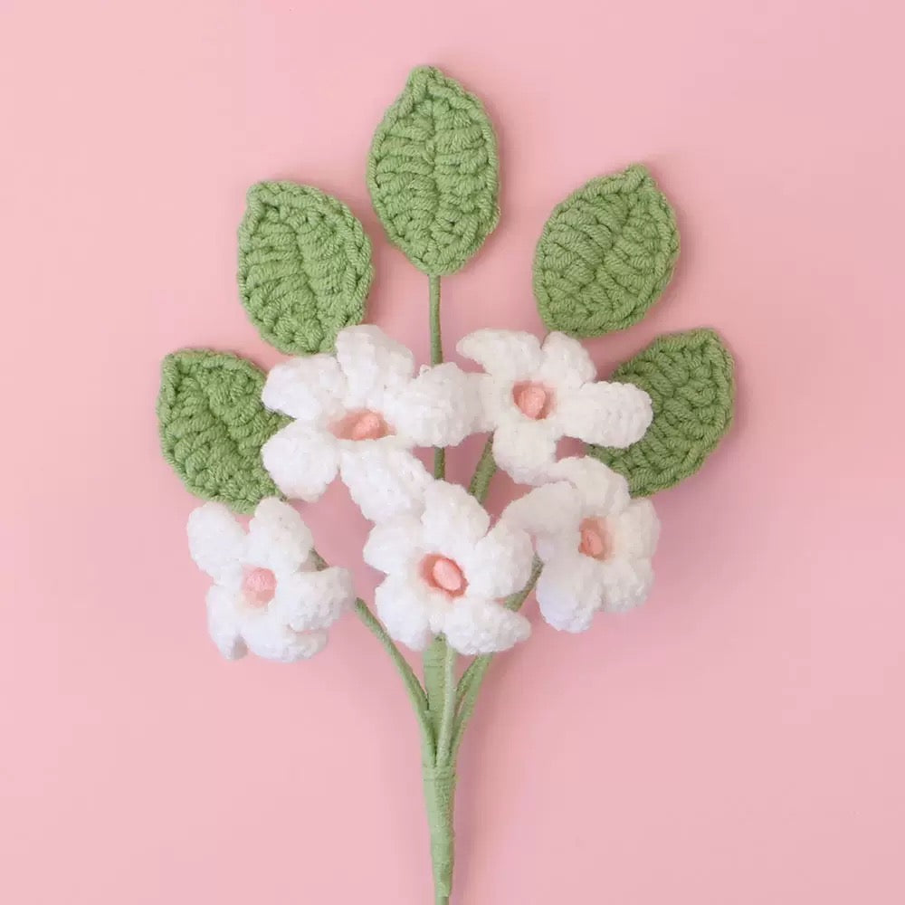 Crochet Orange Jasmine – Single Stem Flower