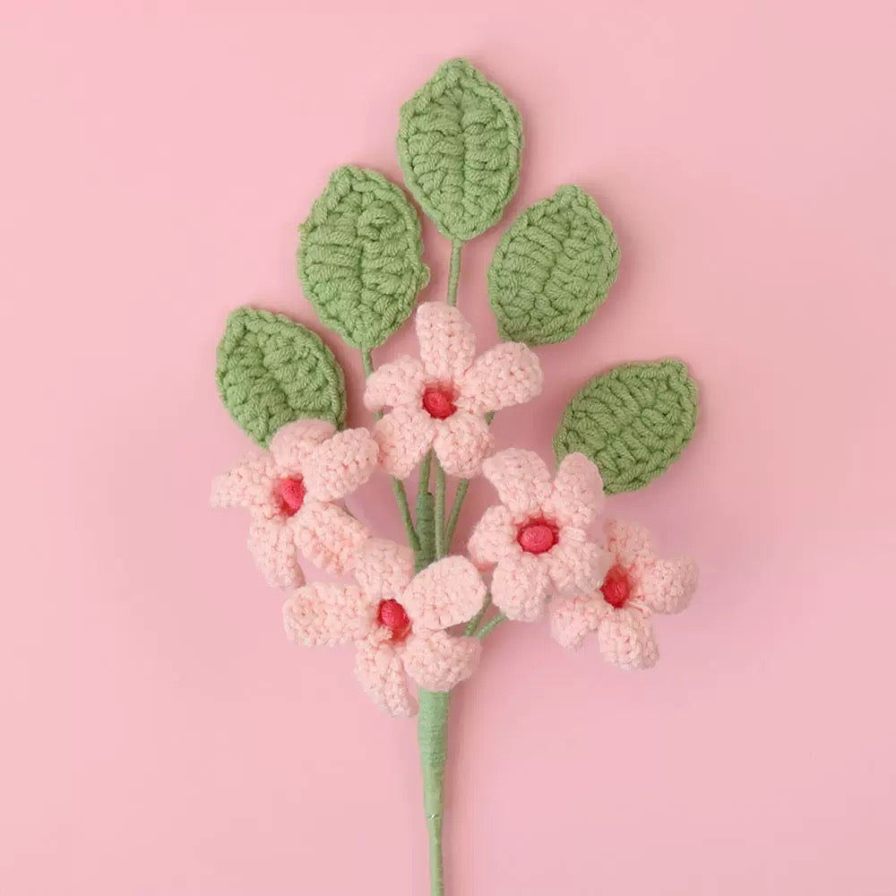 Crochet Orange Jasmine – Single Stem Flower