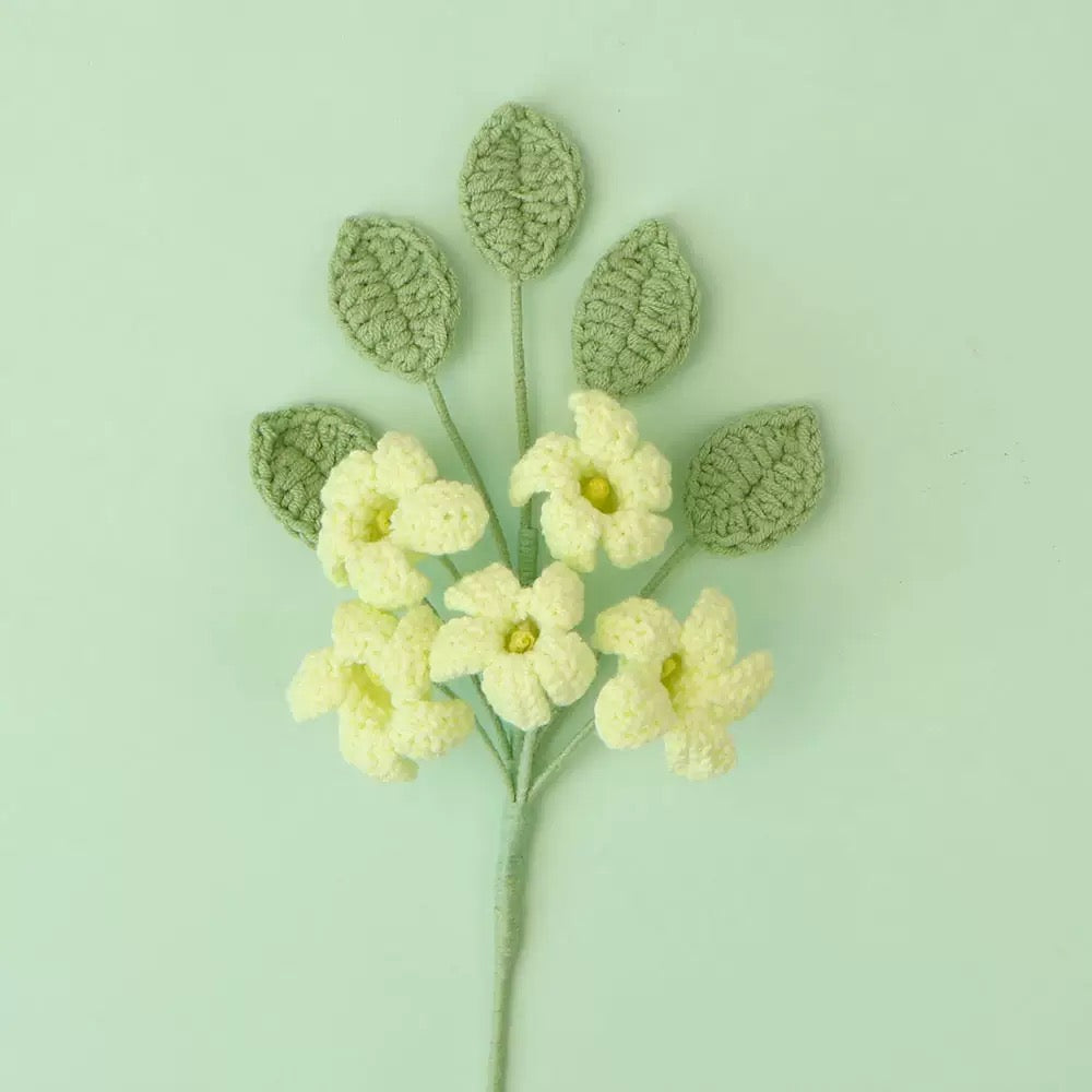 Crochet Orange Jasmine – Single Stem Flower