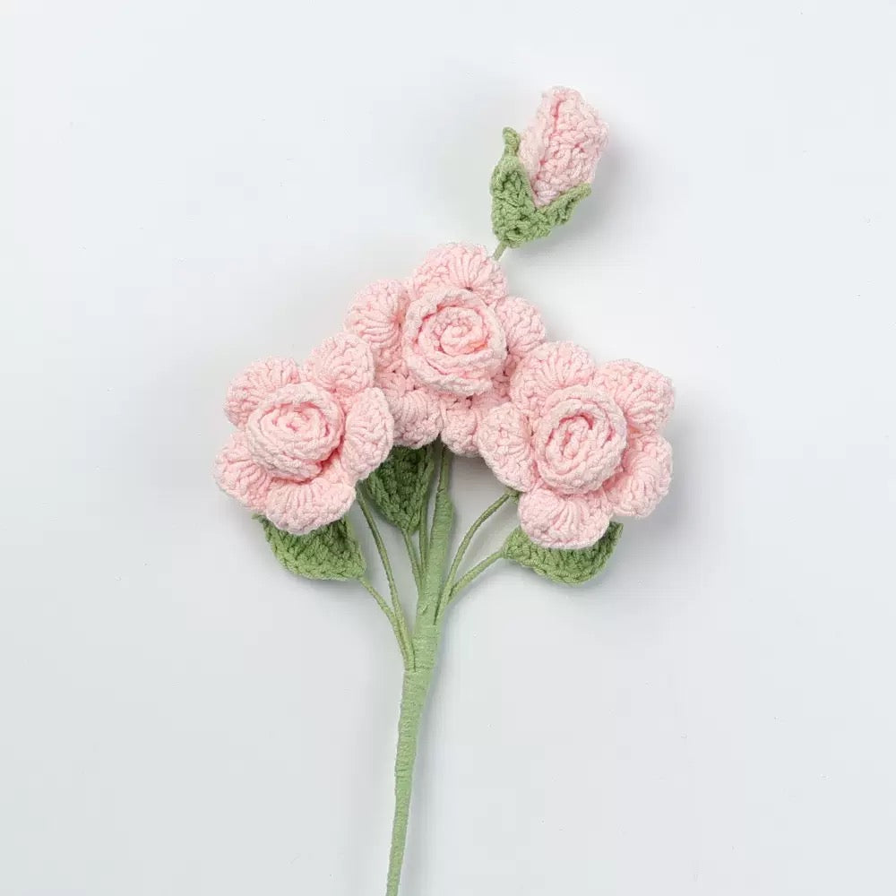 Crochet Spray Rose – Single Stem Flower