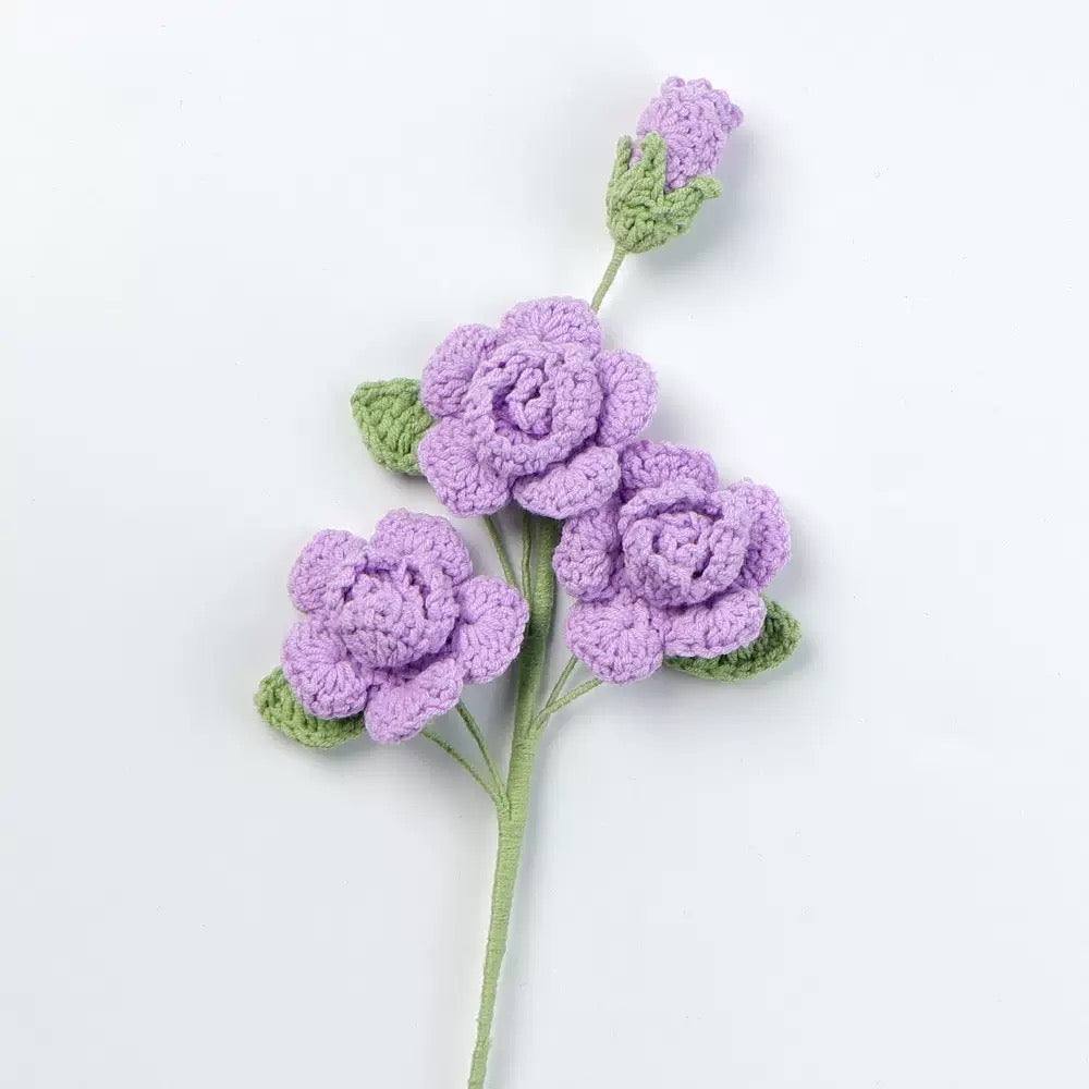 Crochet Spray Rose – Single Stem Flower