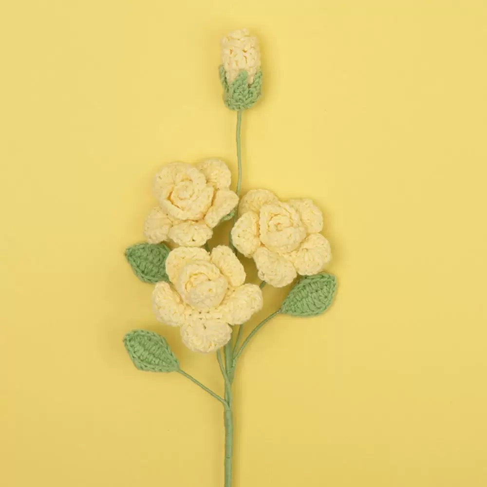 Crochet Spray Rose – Single Stem Flower