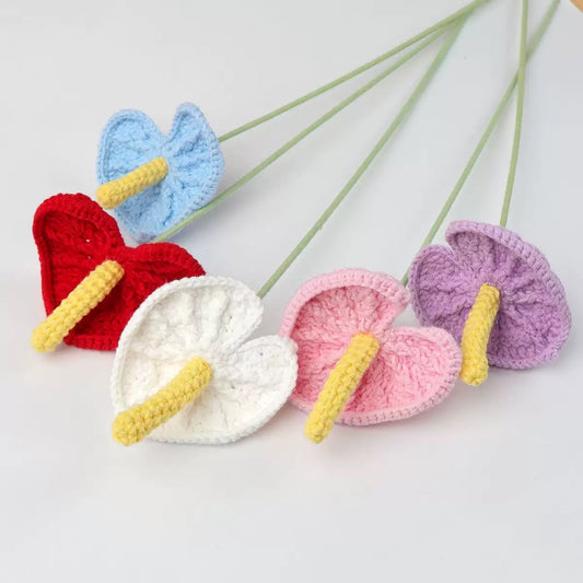 Crochet Anthurium – Single Stem Flower
