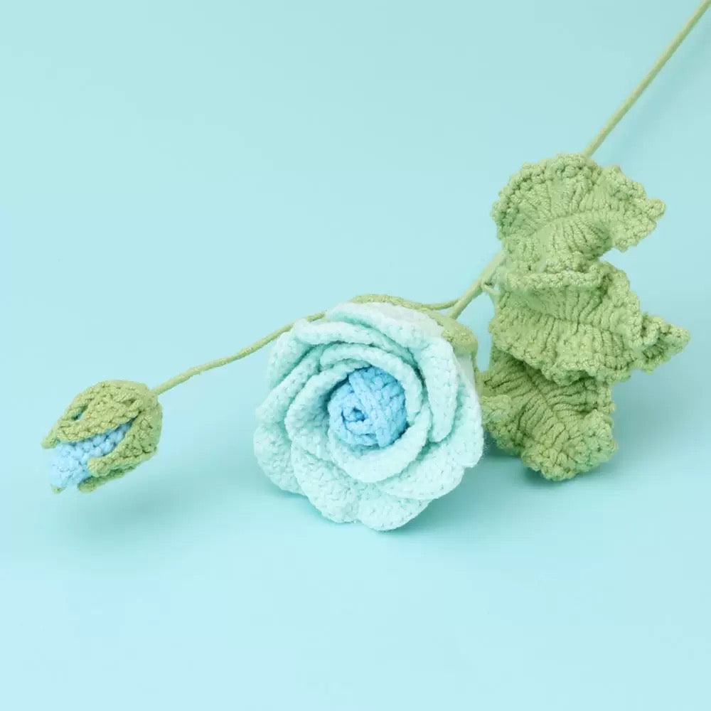 Crochet Multiflora Rose – Single Stem Flower