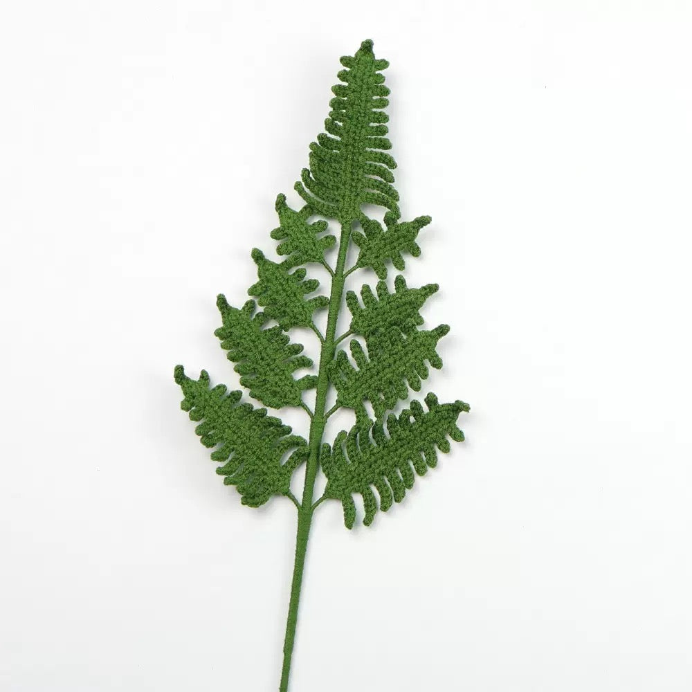 Crochet Fern Leaf – Single Stem Flower