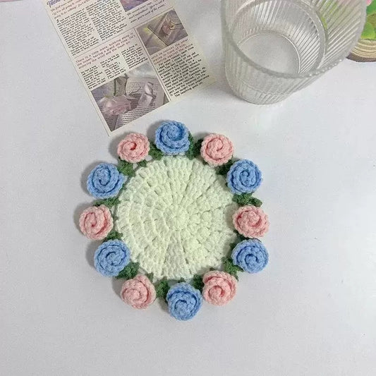 Crochet Flower Coaster – Handmade Gift Decor (Multiple Designs)