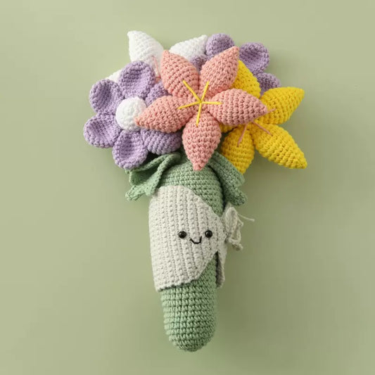 Crochet Flower Bouquet Doll – Handmade Gift Decor