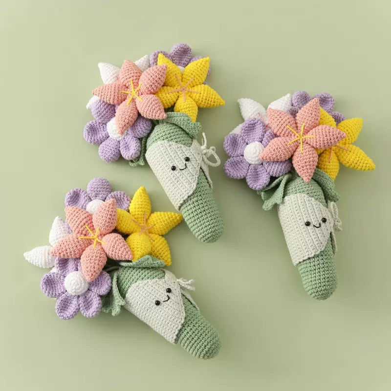 Crochet Flower Bouquet Doll – Handmade Gift Decor