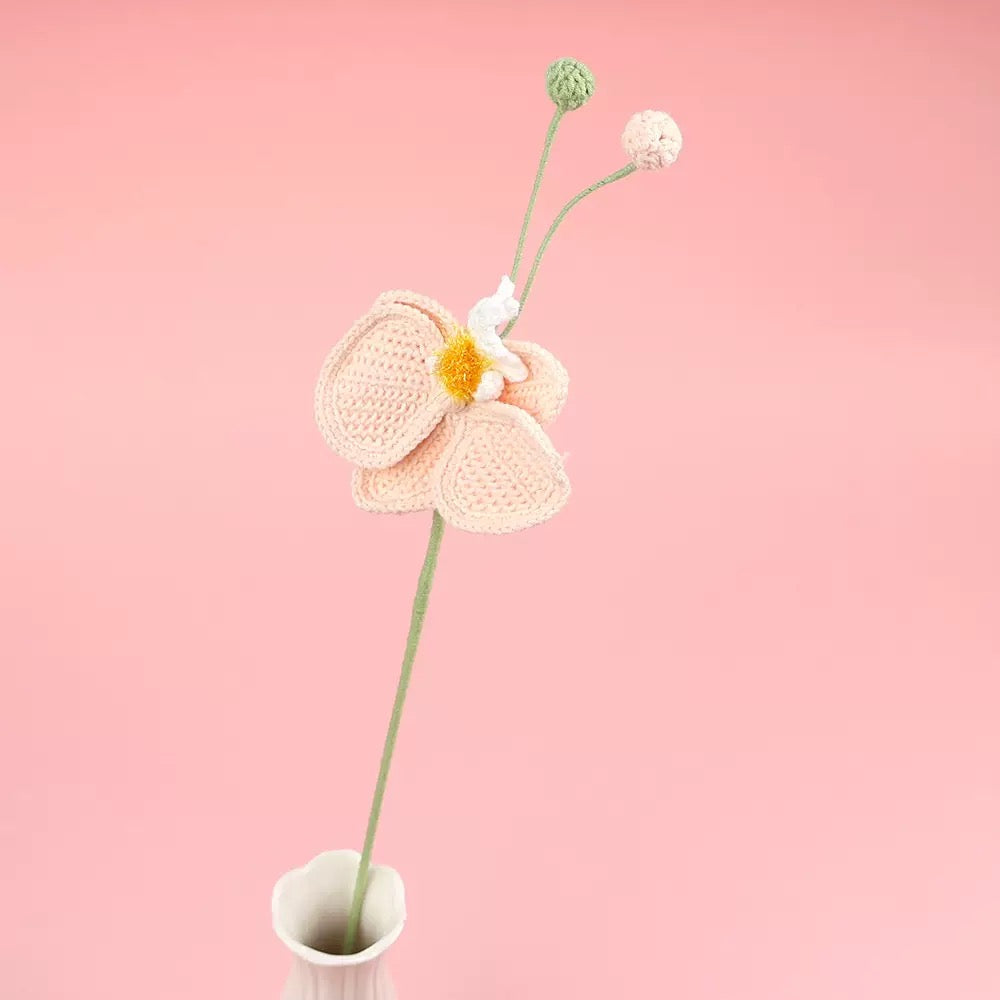 Crochet Phalaenopsis Orchid – Single Stem Flower