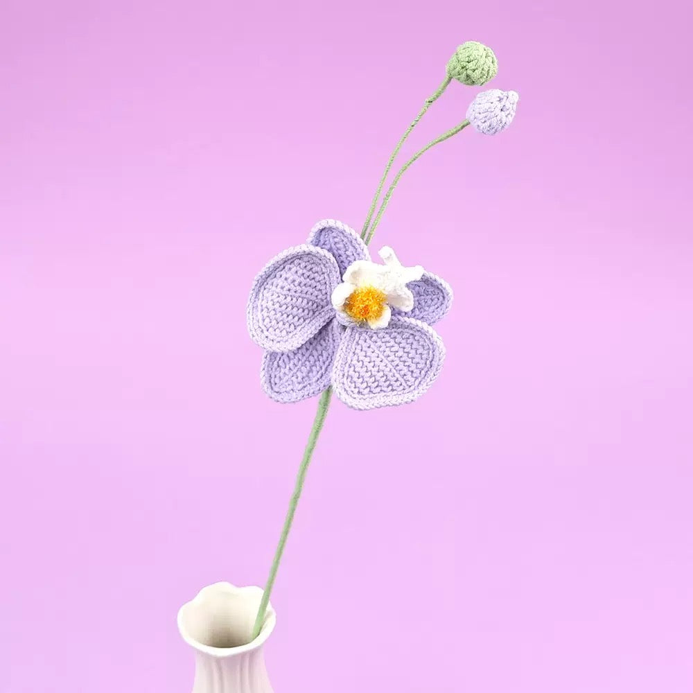 Crochet Phalaenopsis Orchid – Single Stem Flower
