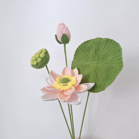 Crochet Lotus – Single Stem Flower
