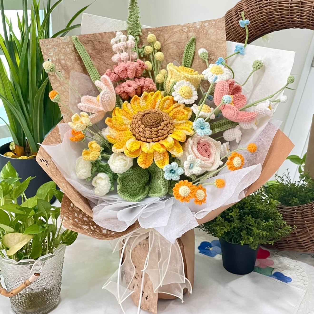Crochet Bouquet Golden Sunshine (Ready to Gift)