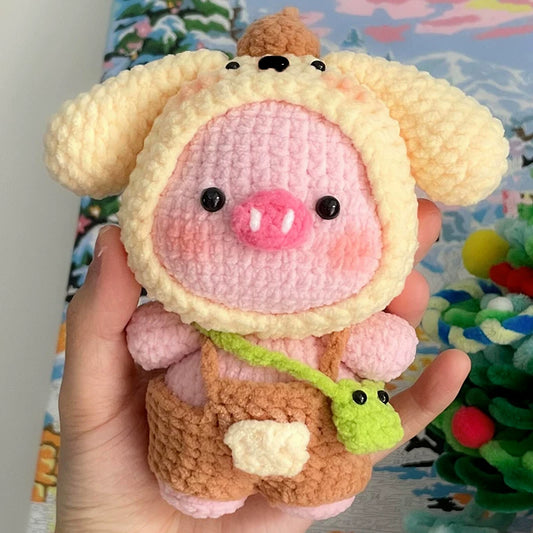Cute Pig in Animal Hoodie | Handmade Crochet Doll Gift