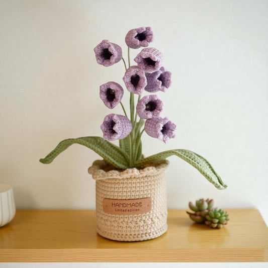 Crochet Purple Tulip in Pot – Handmade Gift Decor