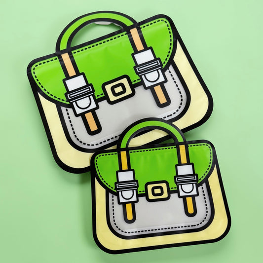 Green Backpack Plastic Ziplock Bag – Kids Party Bag