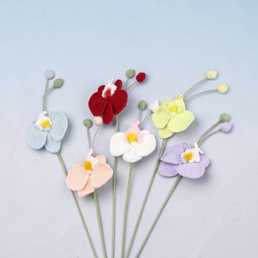 Crochet Phalaenopsis Orchid – Single Stem Flower