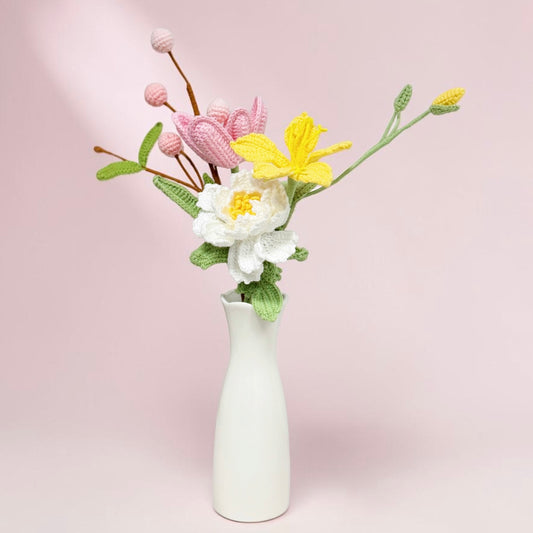 Crochet Bouquet Blooming Whisper (No Vase)