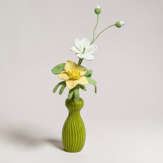 Crochet Bouquet Green Whisper (No Vase)