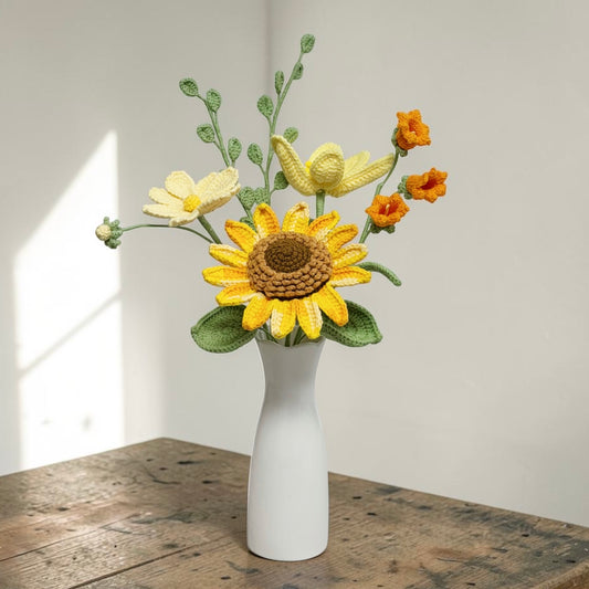 Crochet Bouquet Golden Afternoon (No Vase)