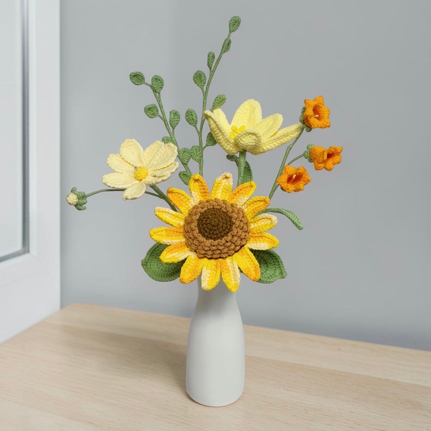 Crochet Bouquet Golden Afternoon (No Vase)