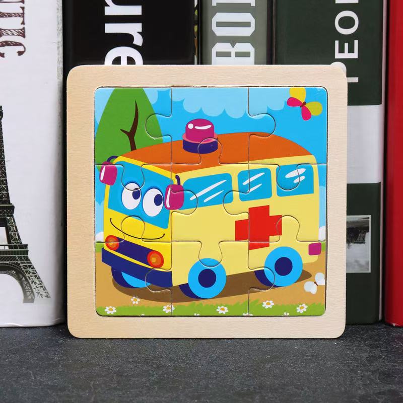Wooden Puzzle Games Early Learning Toy | Animals, Vehicles & More - Gift Box For Kids