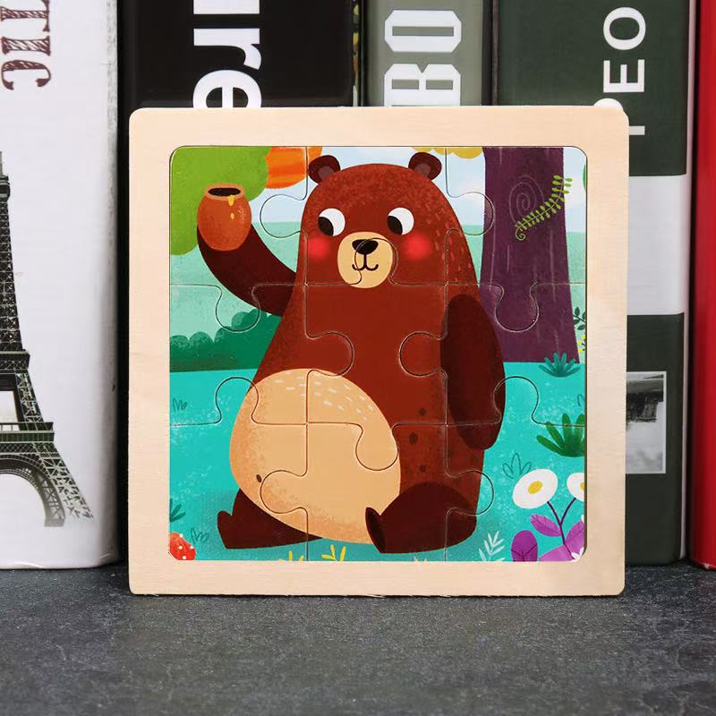 Wooden Puzzle Games Early Learning Toy | Animals, Vehicles & More - Gift Box For Kids