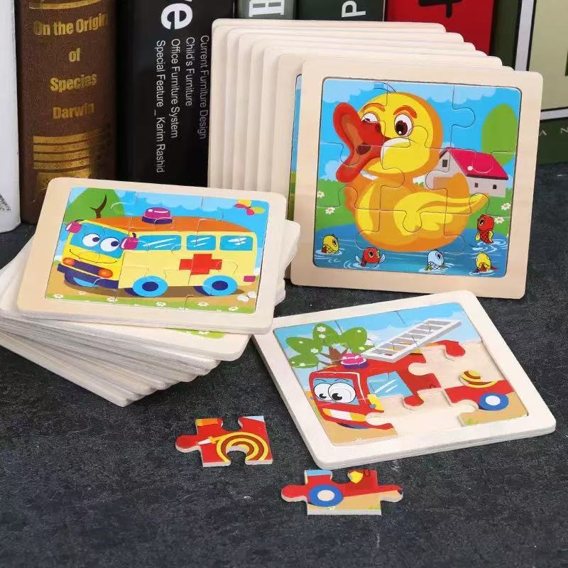 Wooden Puzzle Games Early Learning Toy | Animals, Vehicles & More - Gift Box For Kids