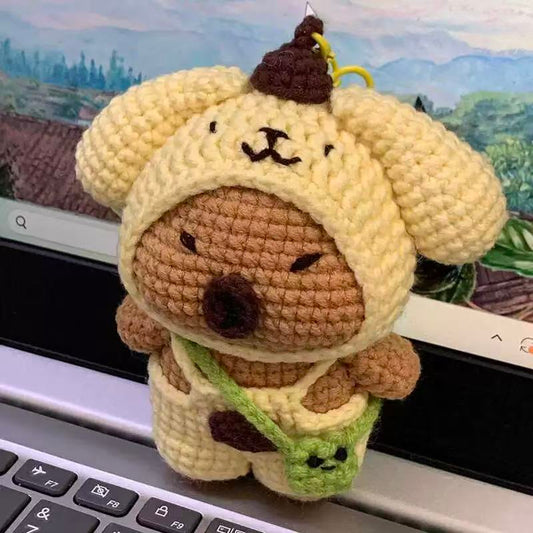 Cute Capybara in Bear Hoodie | Handmade Crochet Doll Gift