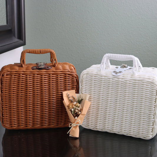 Handwoven Suitcase Gift Basket