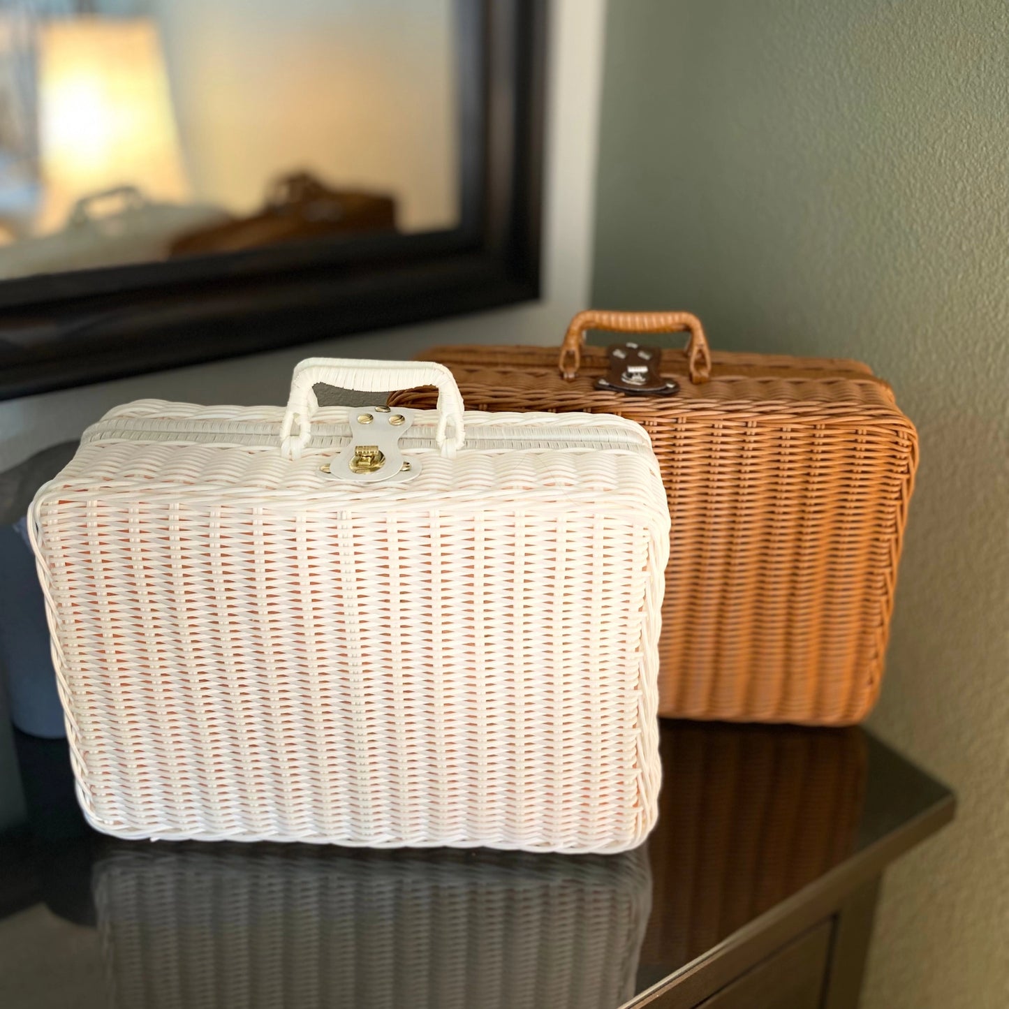 Handwoven Suitcase Gift Basket