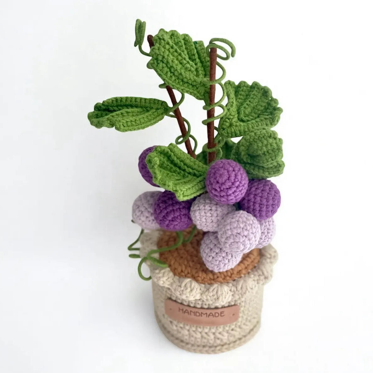Crochet Grape Plant in Pot – Handmade Gift Decor