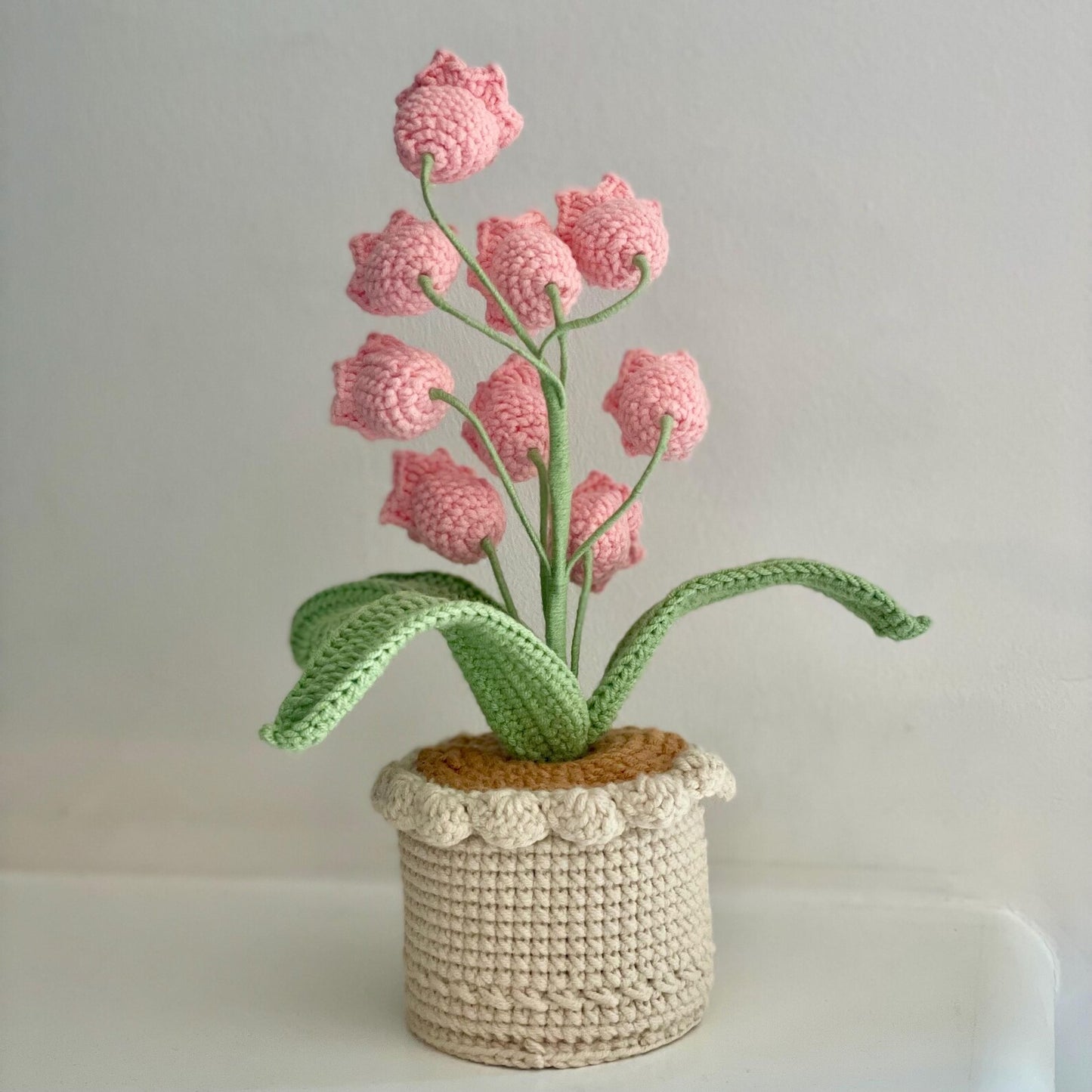 Crochet Pink Tulip in Pot – Handmade Gift Decor